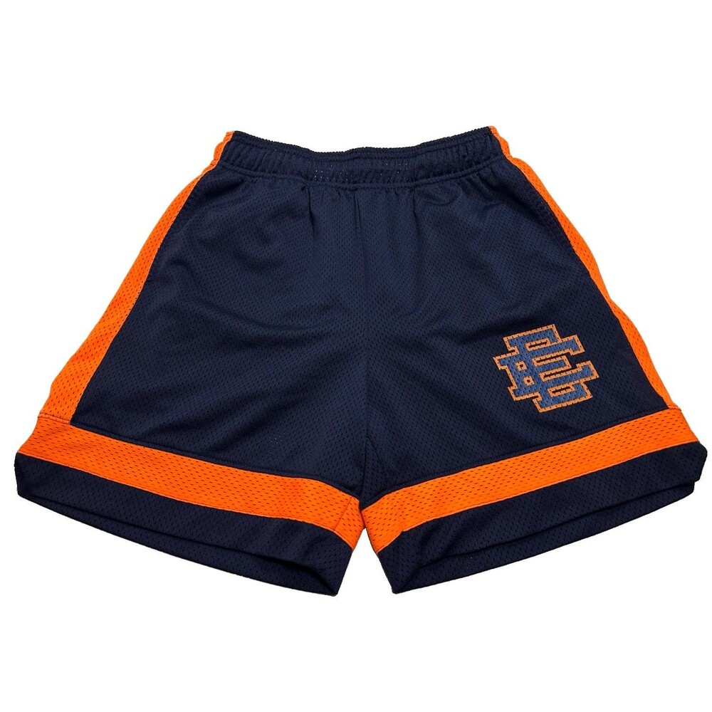 Men's Eric Emanuel EE Basic V3 Shorts 6" Size Medium Navy Blue Orange *READ*